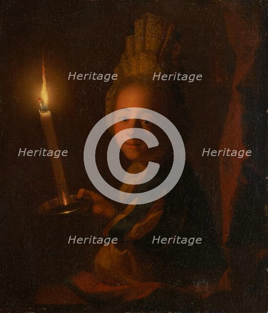Girl with Burning Candle, c1699-1706. Creator: Godfried Schalcken.