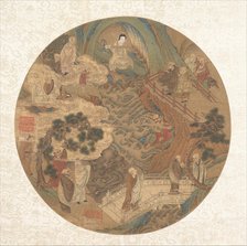 Guanyin and the sixteen luohans, 16th-17th century. Creator: Unknown.