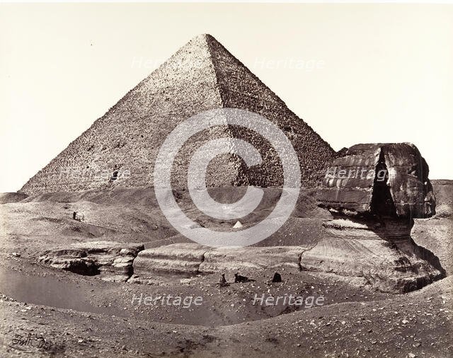 The Great Pyramid and The Great Sphinx, 1858. Creator: Francis Frith.