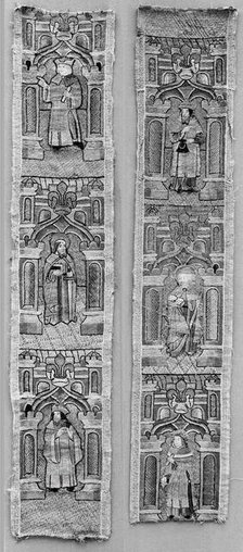 Orphreys from a Cope, British, 15th century. Creator: Unknown.