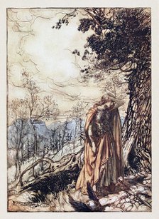 Brünnhilde. Illustration for The Rhinegold and The Valkyrie by Richard Wagner, 1910. Artist: Rackham, Arthur (1867-1939)
