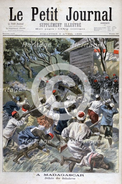 Defeat of the Sakalava, Madagascar, 1898. Creator: F Meaulle.