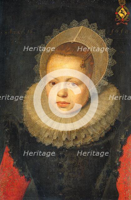 Portrait of Corvina Hezenbroek van Hofdijck (1602-67), 1618. Creator: Workshop of Michiel Jansz van Mierevelt.