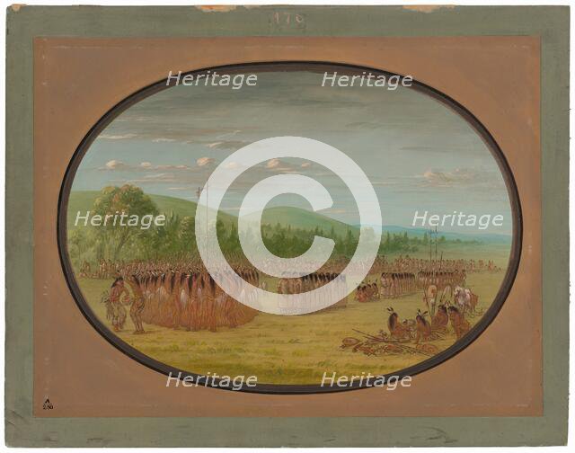 Ball-Play Dance - Choctaw, 1861/1869. Creator: George Catlin.