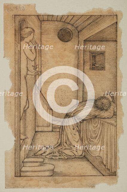 Pygmalion and the Image - Study for Pygmalion praying, 1867. Creator: Sir Edward Coley Burne-Jones.