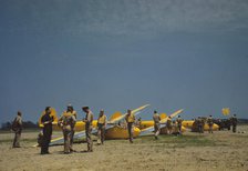 Preparing for take-off at the glider pilot training program, Page Field, Parris Island, S.C., 1942. Creator: Alfred T Palmer.