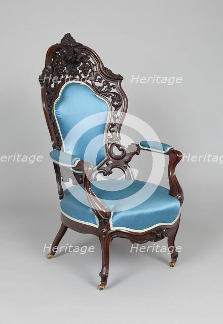 Armchair, 1856/65. Creator: John and Joseph W. Meeks Company.