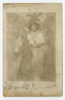 Photographic postcard portrait of Margarette Davenport in costume, early 20th century. Creator: Unknown.