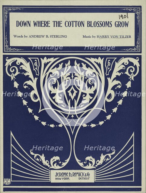 'Down where the cotton blossoms grow', 1901. Creator: Unknown.