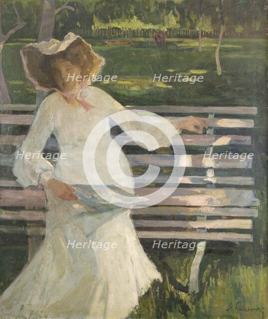 On a Bench, c1905. Creator: Stanislaw Kuczborski.