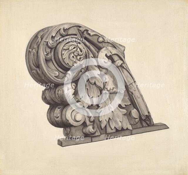 Billethead from Frigate "Sabine", 1935/1942. Creator: Unknown.