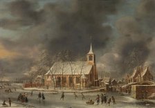 View of the Church of Sloten in the Winter, 1640-1666. Creator: Jan Abrahamsz Beerstraten.