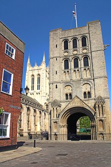 Norman Tower and Gatehouse, Bury St Edmunds, England.
