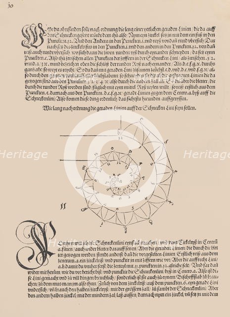 Underweysung der messung mit dem zirckel un richt scheyt, 1525., 1525. Creator: Albrecht Durer.