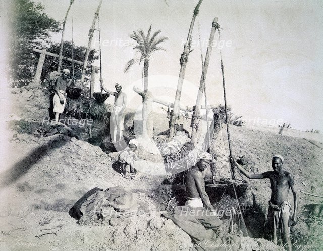 Shadufs in Upper Egypt, late 19th century. Artist: G Lekegian
