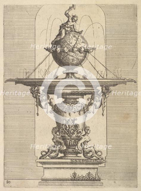 Design for a Fountain, plate 80 from Dietterlin's Architettura, 1598. Creator: Wendel Dietterlin the Elder.