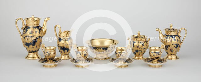 Tea and Coffee Service, Paris, c. 1820. Creator: Denuelle Porcelain Manufactory.