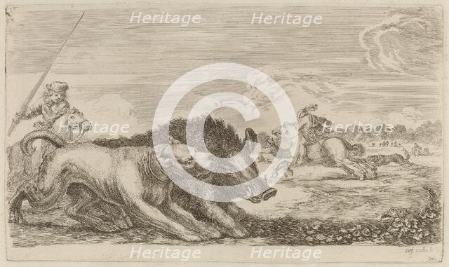 Boar Chased by a Dog. Creator: Stefano della Bella.