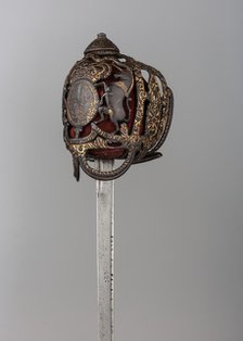 Basket-Hilted Sword, British, ca. 1720-40. Creator: Unknown.