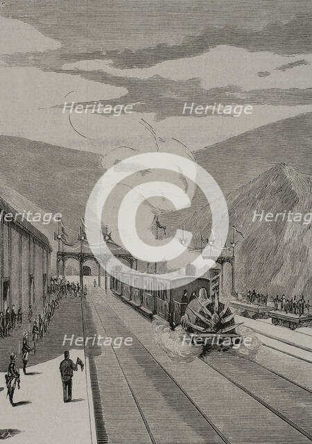 Inauguration of the France Railroad in Gerona, on January 20, 1878.  Creator: Unknown.