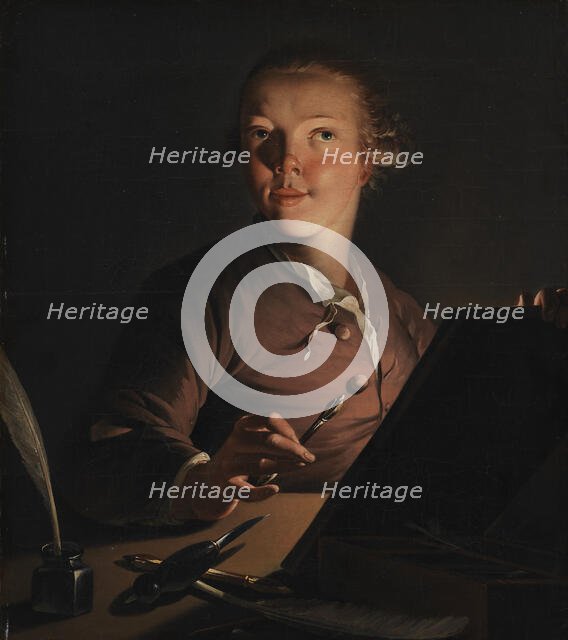 Self-portrait by Candlelight, 1762-1766. Creator: Jens Juel.