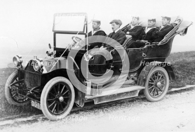Sailors in a Humber car, c1906. Artist: Unknown