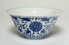 Bowl with Floral Scrolls, Qing dynasty (1644-1911), Guangxu reign mark and period (1875-1908). Creator: Unknown.
