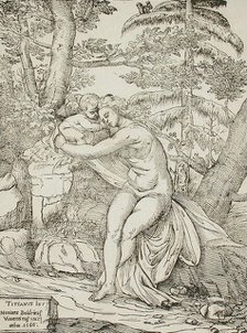 Venus and Cupid, 1566. Creators: Nicolo Boldrini, Titian.