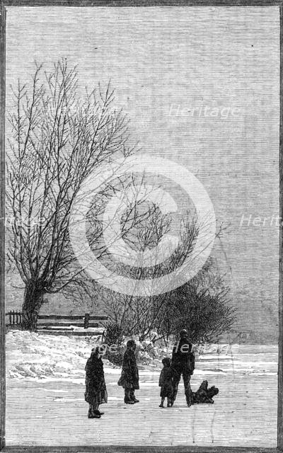 Scenes on the frozen Thames: near Teddington, 1881. Creator: Unknown.