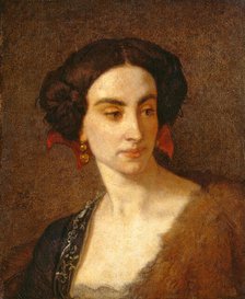Female head (Opera Singer Mademoiselle Poinsot), 1853. Creator: Couture, Thomas (1815-1879).