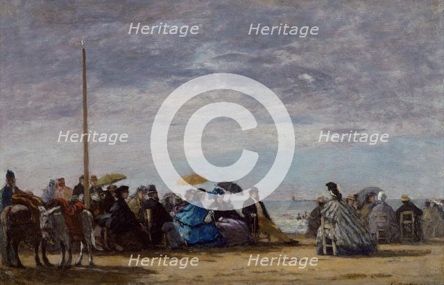 The beach, 1864. Artist: Boudin, Eugène-Louis (1824-1898)