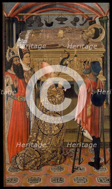 Princess Eudoxia before the Tomb of Saint Stephen. Artist: Vergós Family (active End of 15th cen.y)