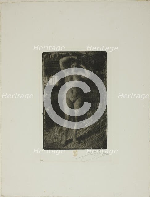 Anna Doing Her Hair, 1906. Creator: Anders Leonard Zorn.