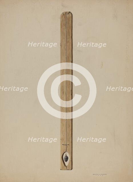 Plumb Line and Board, 1939. Creator: Walter Praefke.