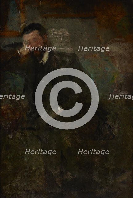 Portrait of a Man-two-sided painting, c1900. Creator: Olga Boznanska.