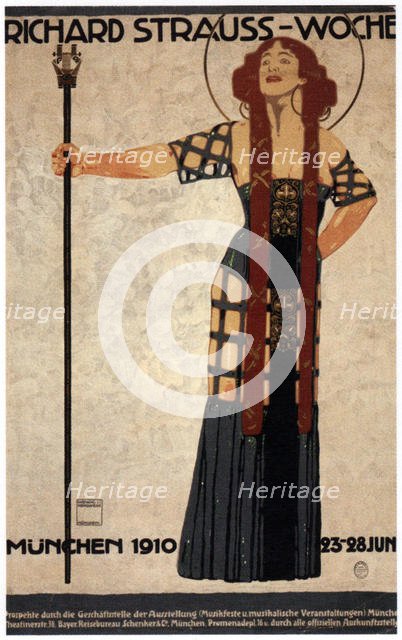 Richard Strauss Week, 1910. Artist: Hohlwein, Ludwig (1874-1949)
