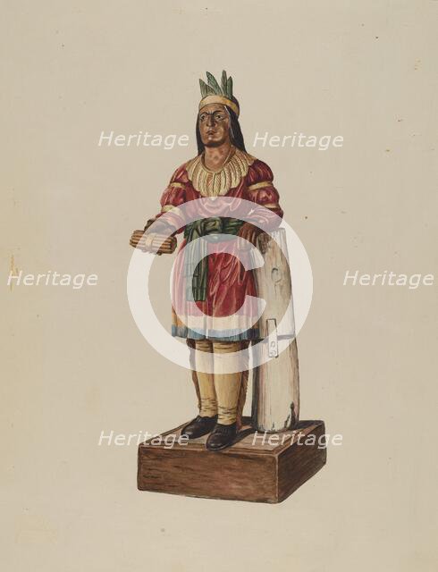 Cigar Store Indian, 1935/1942. Creator: Marius Hansen.