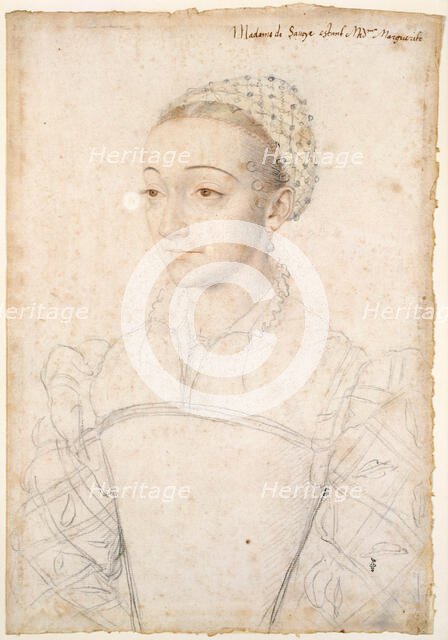 Portrait of Margaret of Valois (1523-1574), Duchess of Berry, 1550. Creator: Clouet, François (1510-1572).