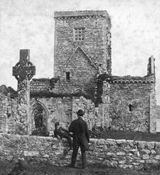 Ruins of the cathedral and St Martin's Cross, Iona, Argyll and Bute, Scotland, late 19th century.Artist: George Washington Wilson