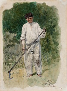 Mower, 1876. Creator: Il'ya Repin.