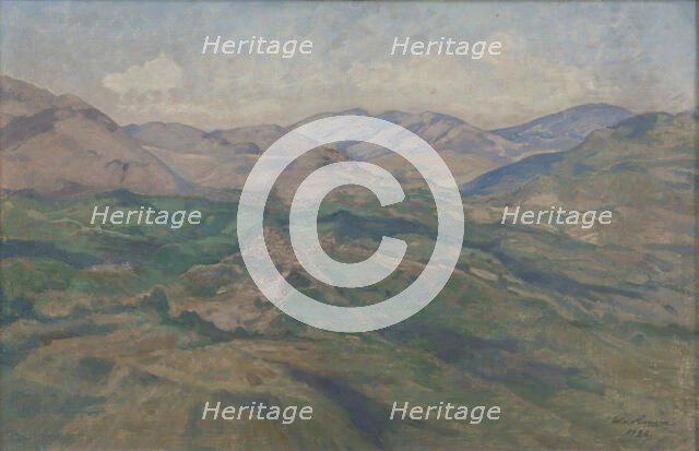 Landscape from the Sabine Mountains, 1926. Creator: Werner von Hausen.