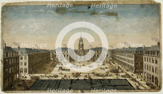 Elevation Perspective of l'Hôtel de Ville, Rennes, n.d. Creator: Philippe Nicolas Milcent.