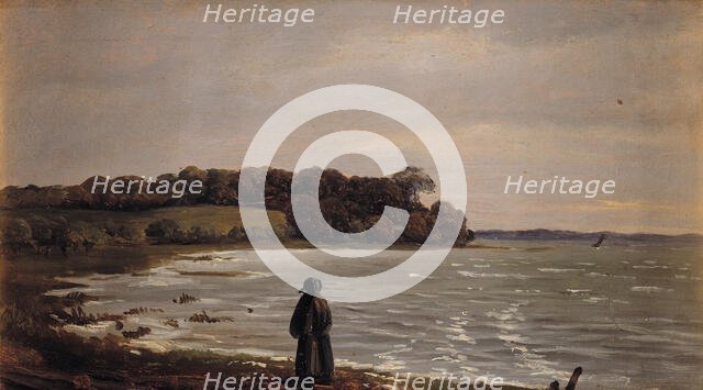 At Præsto Fjord in the wind, 1847. Creator: Carlo Eduardo Dalgas.