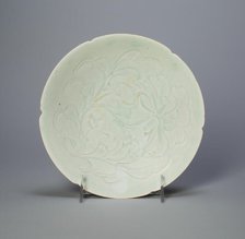Foliate Bowl with Stylized Poeny Spray, Northern Song dynasty (960-1127), 12th century. Creator: Unknown.