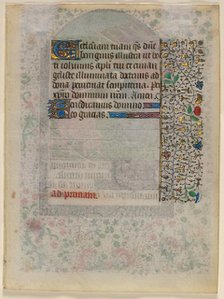 Leaf from a Book of Hours: Text (verso), c. 1430. Creator: Unknown.