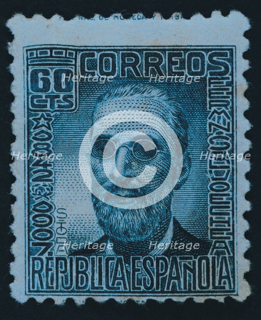 Post stamp of 0.30 cts. published during the Second Republic (1934 - 1938), dedicated to Fermin S…