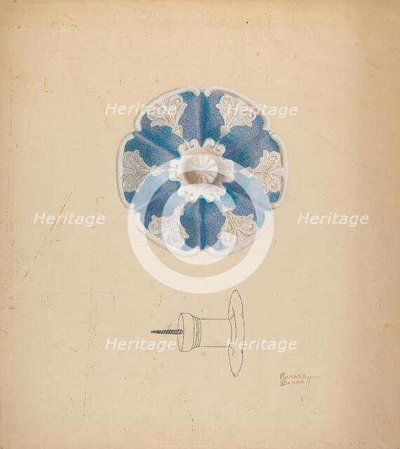 Parian Ware Tie Back, c. 1938. Creator: Richard Barnett.