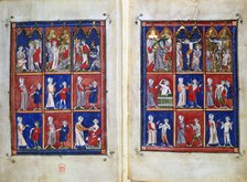 Scenes from the life of Christ, and doctors with patients, c1300. Artist: Unknown