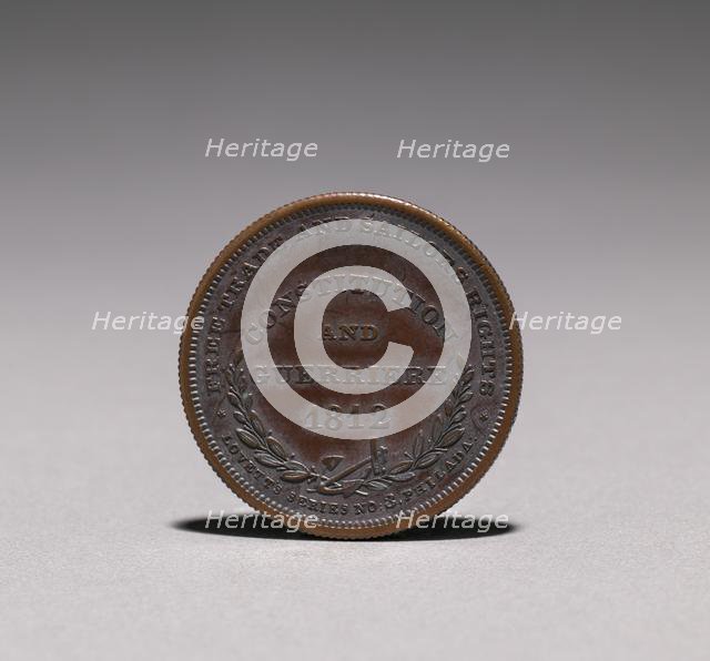 Medal: Constitution and Guerriere, 1812 (reverse), 1812. Creator: Unknown.