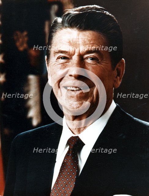 Ronald Reagan (1911- ), Former American President, 1985. Artist: Unknown
